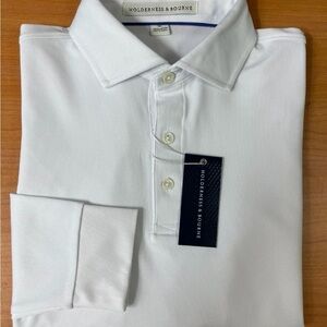 NWT Holderness & Bourne Men’s White Long-Sleeve Polo Shirt